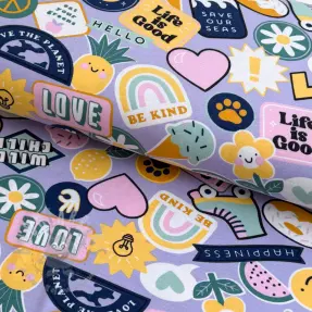 Jersey Patches and stripes lilac