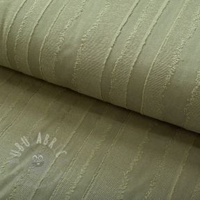 Cotton fabric JACQUARD Stripes army green