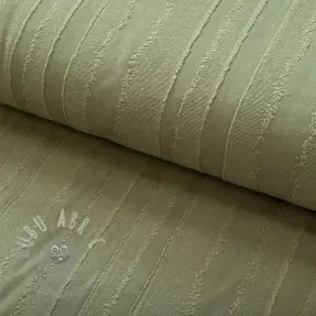 Cotton fabric JACQUARD Stripes army green
