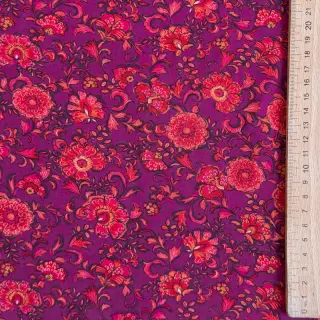 Viscose POPLIN STRETCH Flowers fuchsia digital print