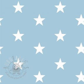 Cotton fabric Stars light blue