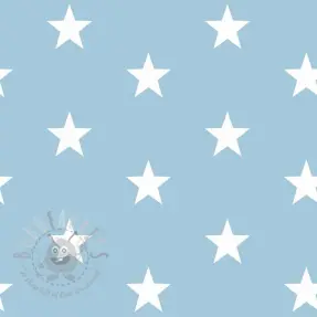 Cotton fabric Stars light blue