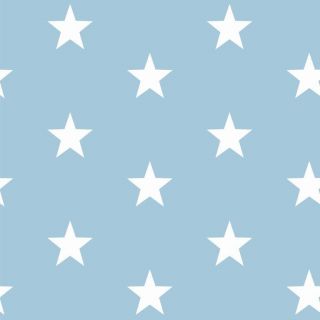 Cotton fabric Stars light blue