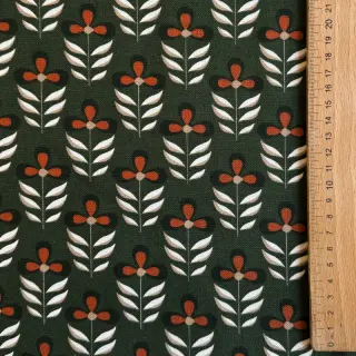 Decoration fabric Flowers old green