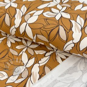 Sweat fabric Big flowers ochre digital print