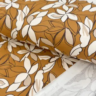 Sweat fabric Big flowers ochre digital print