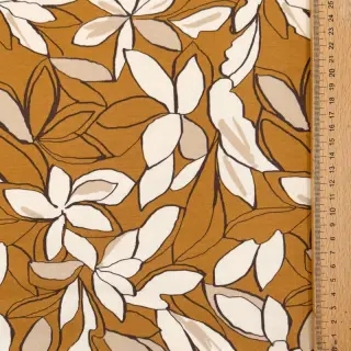 Sweat fabric Big flowers ochre digital print