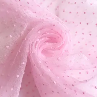 Tulle netting DOTS pink