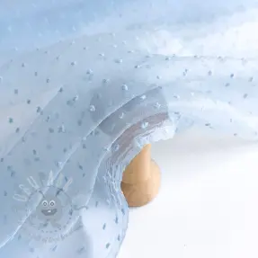 Tulle netting DOTS light blue