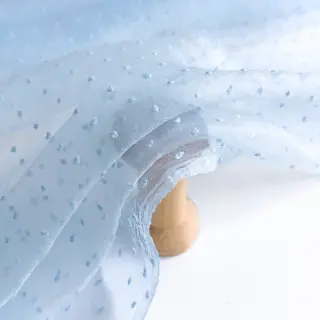 Tulle netting DOTS light blue