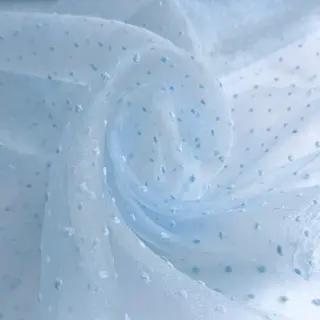 Tulle netting DOTS light blue