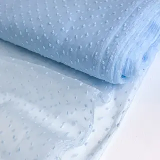 Tulle netting DOTS light blue