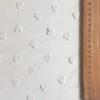 Tulle netting Flock shiny hearts offwhite
