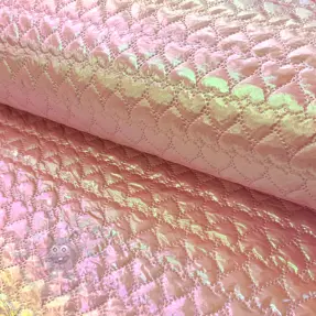 Stepped fabric Fancy hearts light pink