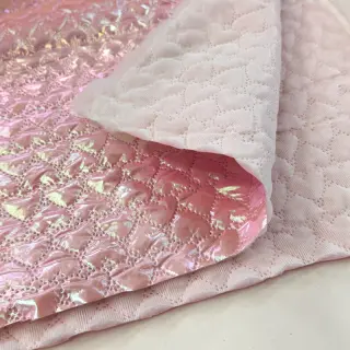 Stepped fabric Fancy hearts light pink