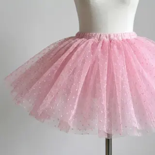 Tulle netting DOTS pink