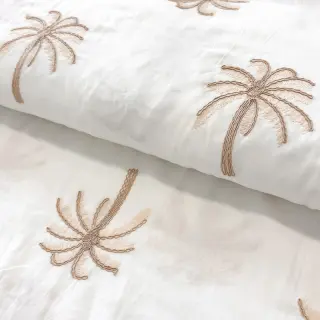 Cotton fabric VOILE EMBROIDERY Palm cream