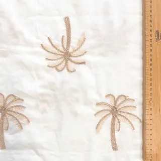 Cotton fabric VOILE EMBROIDERY Palm cream