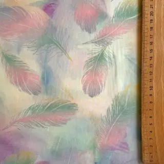 Cotton fabric VOILE Feathers digital print