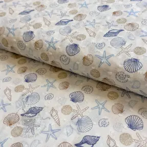 Cotton fabric DOBBY Shells digital print