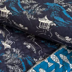 Cotton fabric QUILT DOUBLE SIDED Square design B