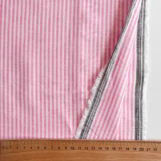 Linen cotton Stripe fuchsia