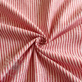 Linen cotton Stripe red