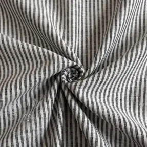 Linen cotton Stripe black