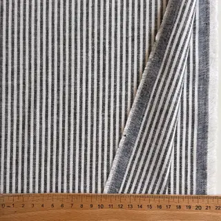 Linen cotton Stripe black