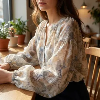 Cotton fabric VOILE Maritime digital print