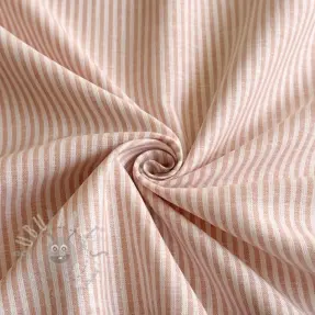 Linen cotton Stripe rose