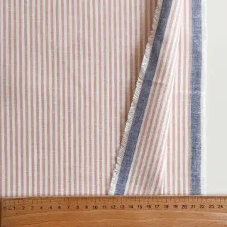 Linen cotton Stripe rose