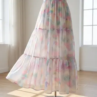 Cotton fabric VOILE Feathers digital print