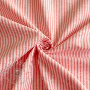 Linen cotton Stripe salmon
