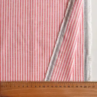 Linen cotton Stripe salmon