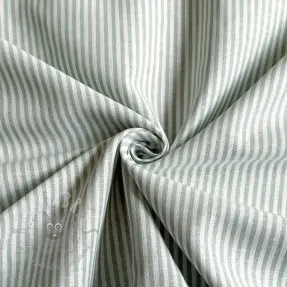 Linen cotton Stripe pastel green