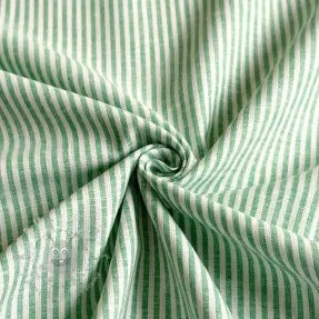 Linen cotton Stripe dark green