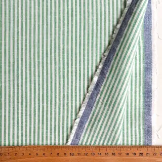 Linen cotton Stripe dark green