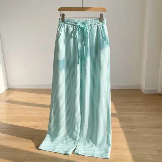 Linen cotton Stripe mint