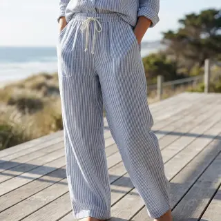 Linen cotton Stripe jeans