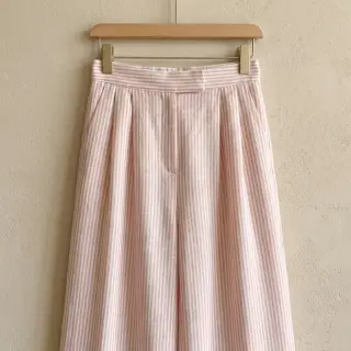 Linen cotton Stripe rose