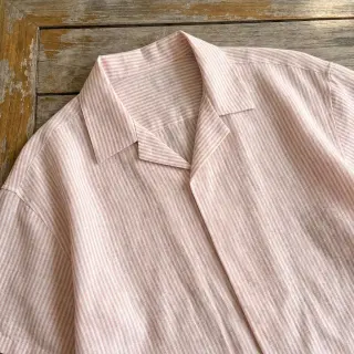 Linen cotton Stripe rose