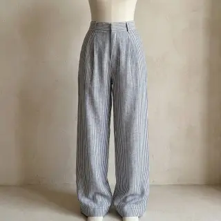 Linen cotton Stripe navy