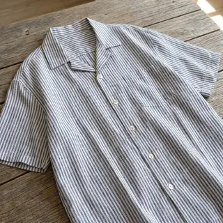 Linen cotton Stripe navy