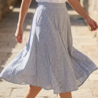 Linen cotton Stripe navy