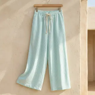 Linen cotton Stripe mint