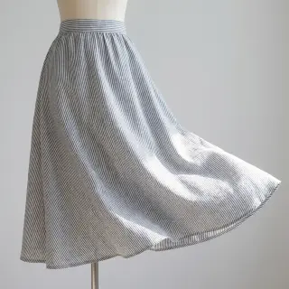 Linen cotton Stripe navy