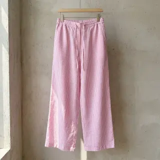 Linen cotton Stripe fuchsia