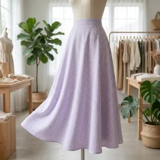 Linen cotton Stripe purple