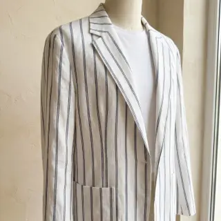 Linen viscose Pin navy